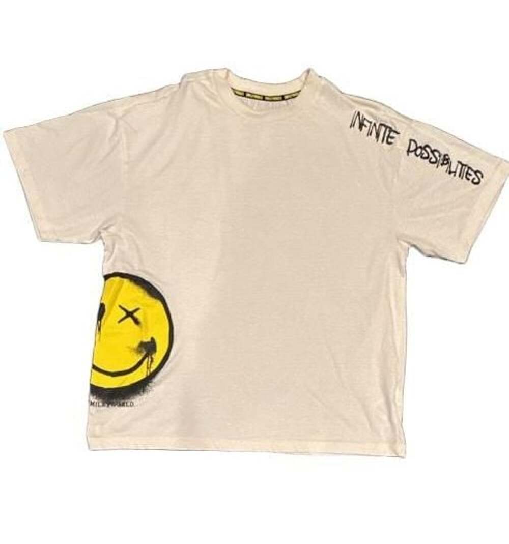 Smiley World Graphic Tee Size M Infinite Possibilities White T-Shirt